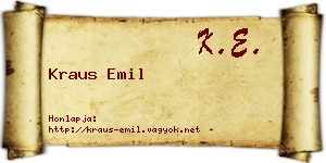 Kraus Emil névjegykártya